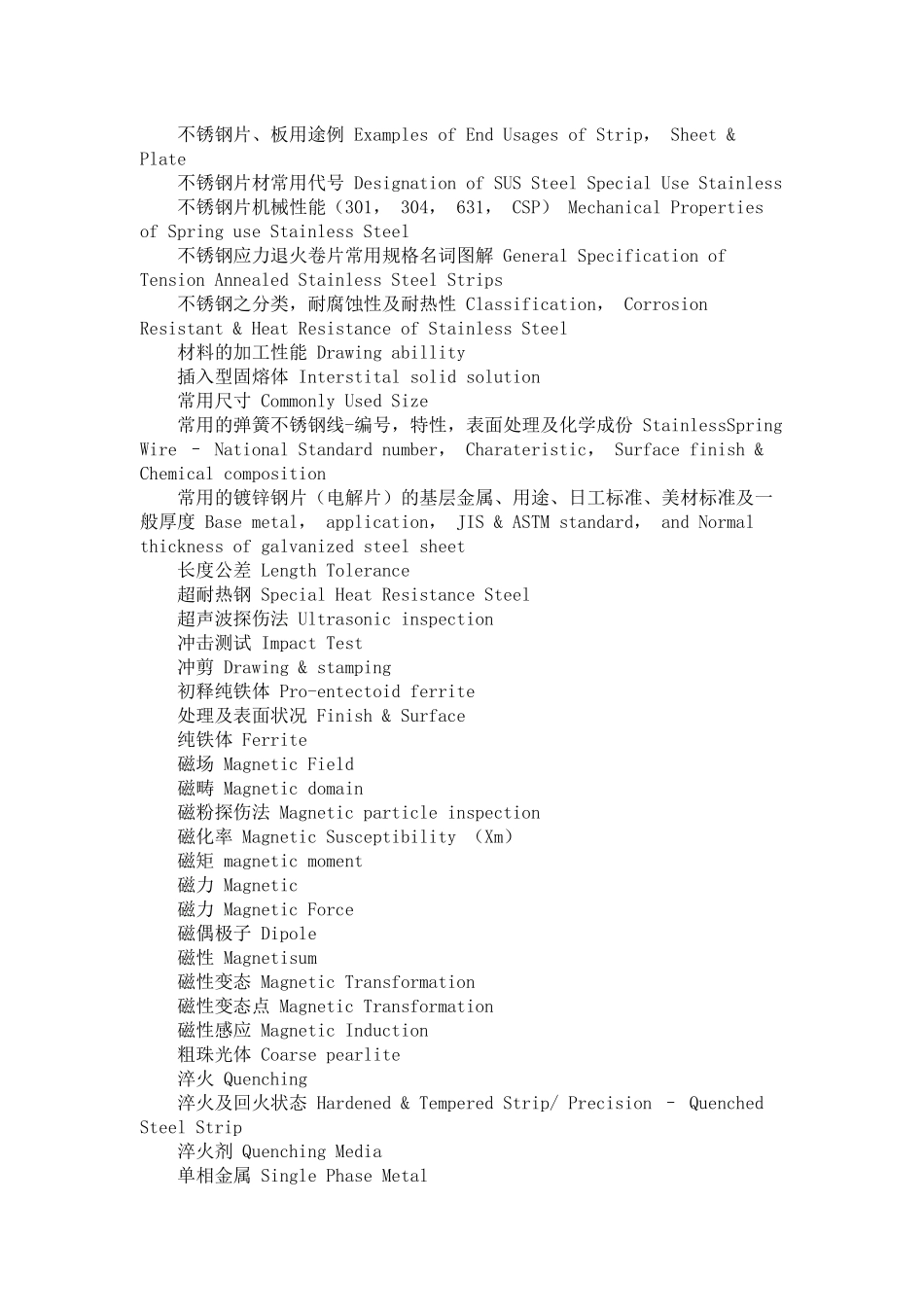 金属材料及热处理工艺常用基础英语词汇翻译对照_第2页
