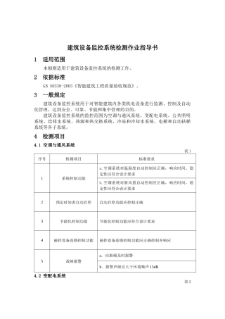 建筑设备监控系统检测作业指导书