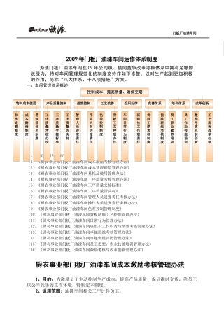 门板厂油漆车间运作体系制度