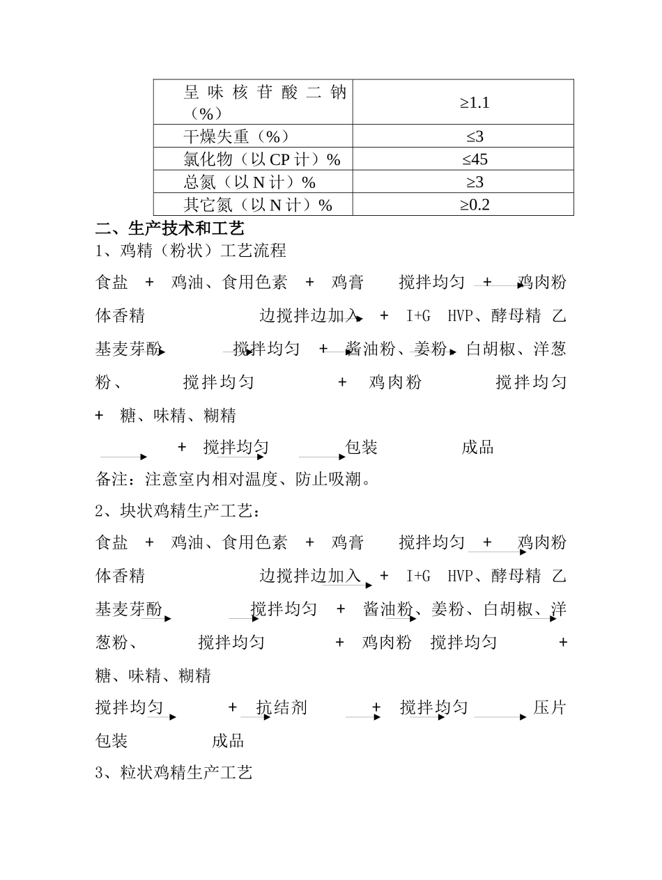 鸡精(粉)的生产技术和工艺(1)_第3页
