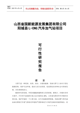 新能源发展集团公司阳城L-CNG项目可行性报告