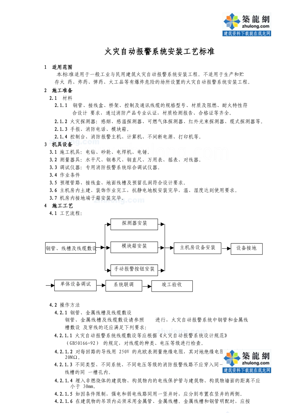 火灾自动报警系统安装工艺_secret_第1页