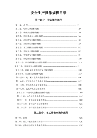 安全生产操作规程(蓝本)