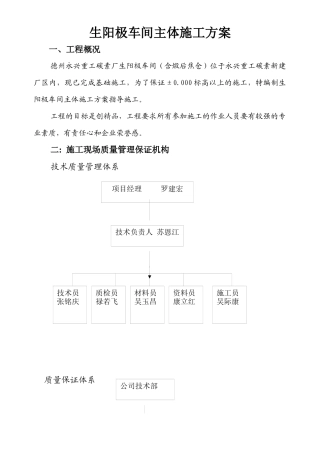阳极车间主体施工方案