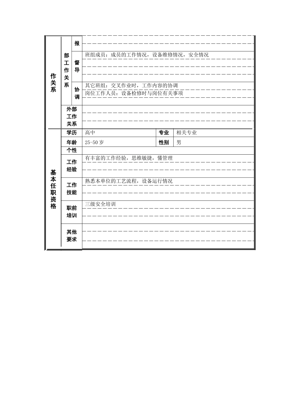 机动科机修班长岗位说明书_第2页