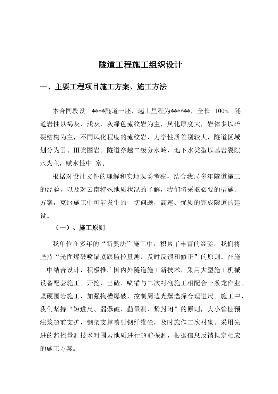 隧道工程技术标-完成版1-图文_第1页