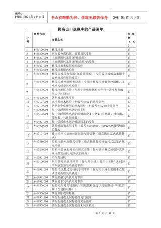 提高出口退税率的产品清单doc-提高出口退税率的产品清单