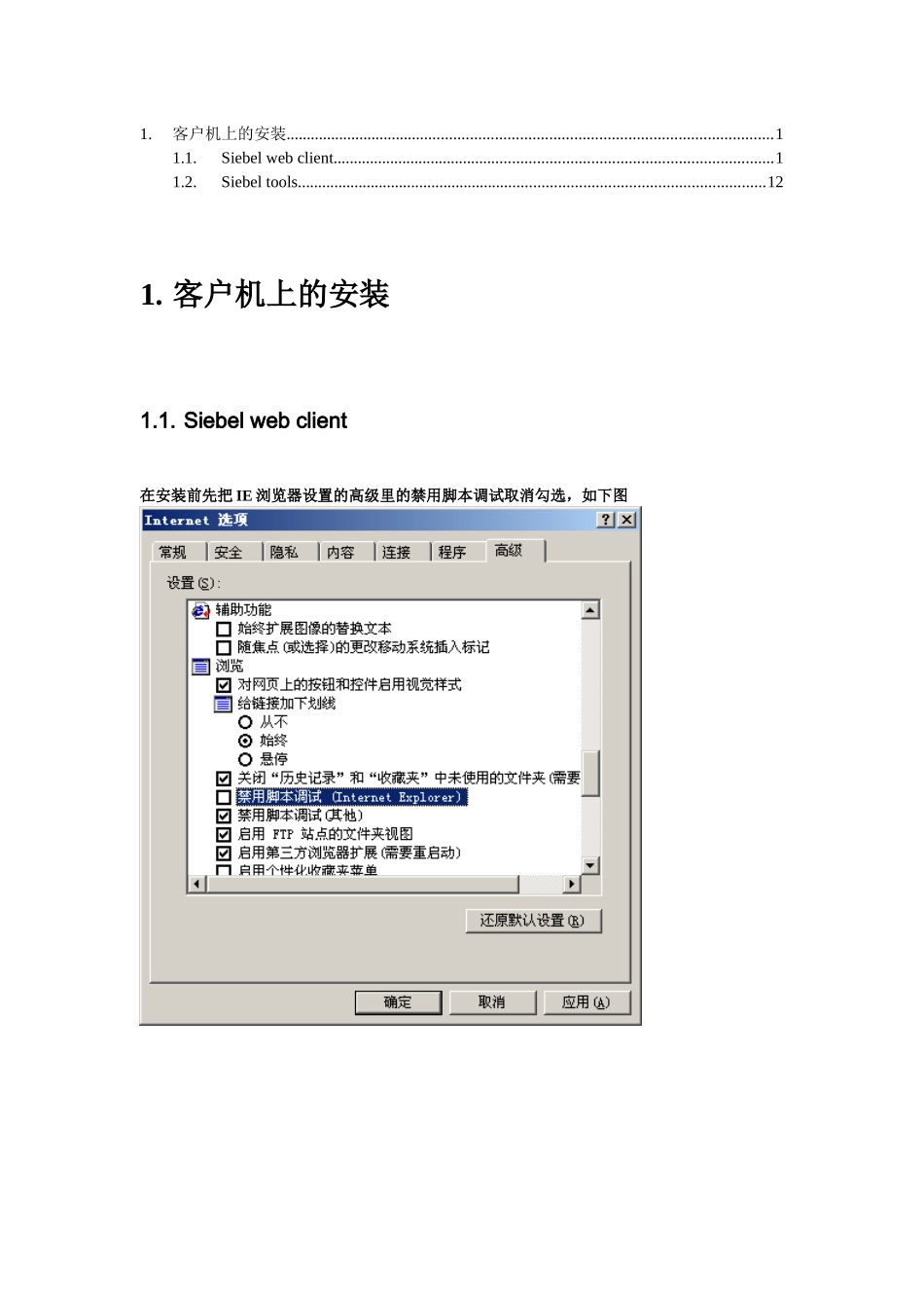 安装SIEBEL的TOOLS和WEBCLIENTS_第1页