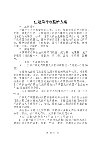 住建局行政整治实施方案