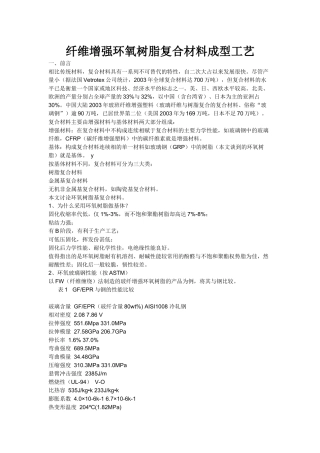 纤维增强环氧树脂复合材料成型工艺