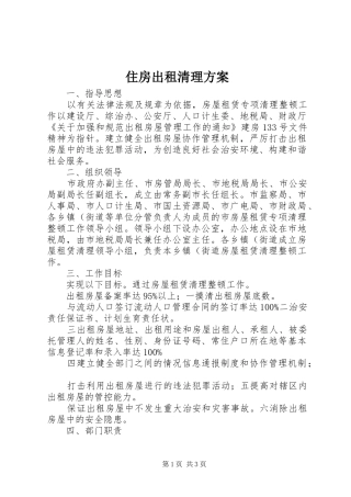 住房出租清理实施方案