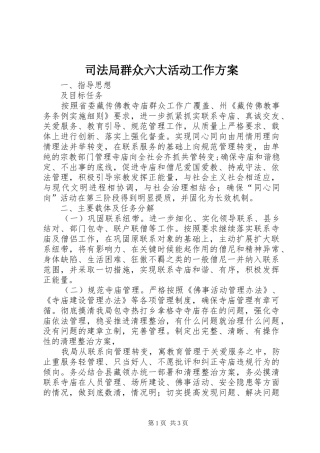 司法局群众六大活动工作实施方案