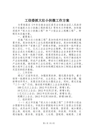 工信委抓大壮小扶微工作实施方案
