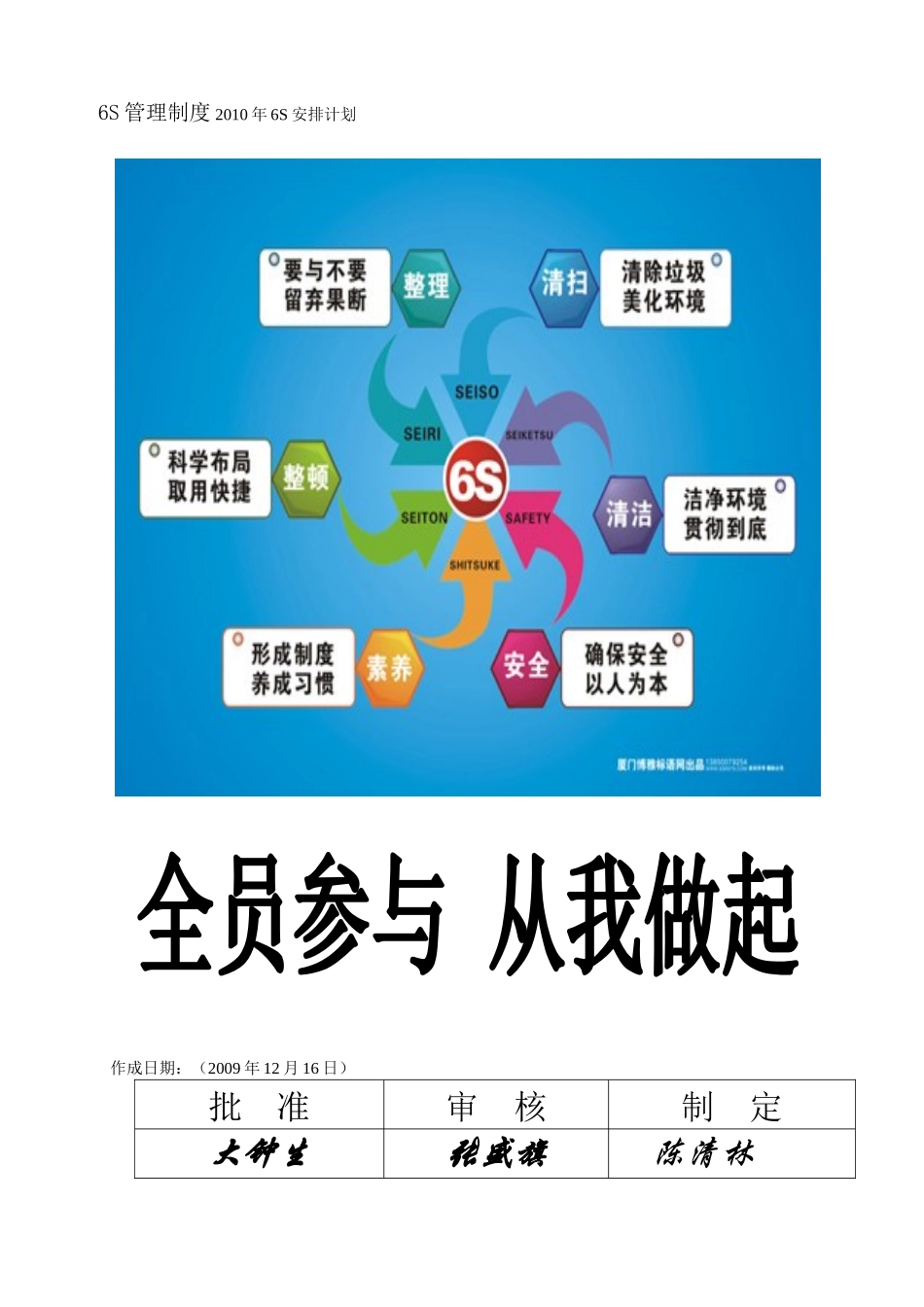 现场管理，精益改善，5S，6S，培训课件；_第1页