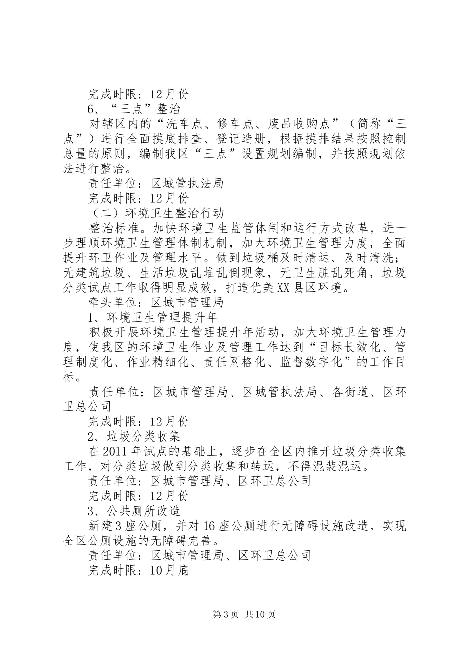 XX年市容环境十大整治行动工作实施方案_第3页