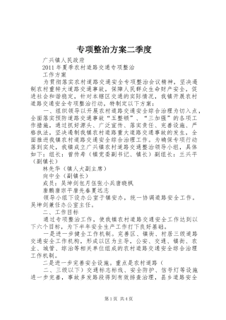 专项整治实施方案二季度