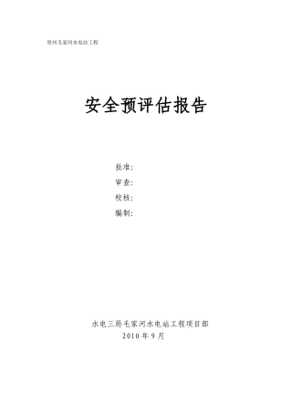 水电三局安全预评估报告