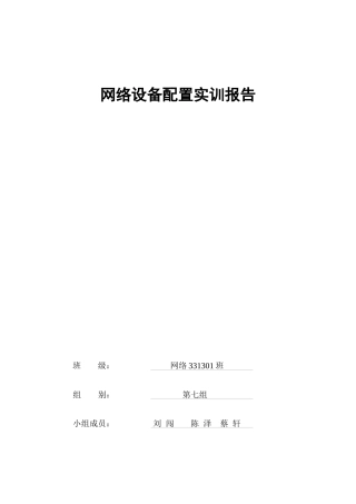 网络设备配置实训报告