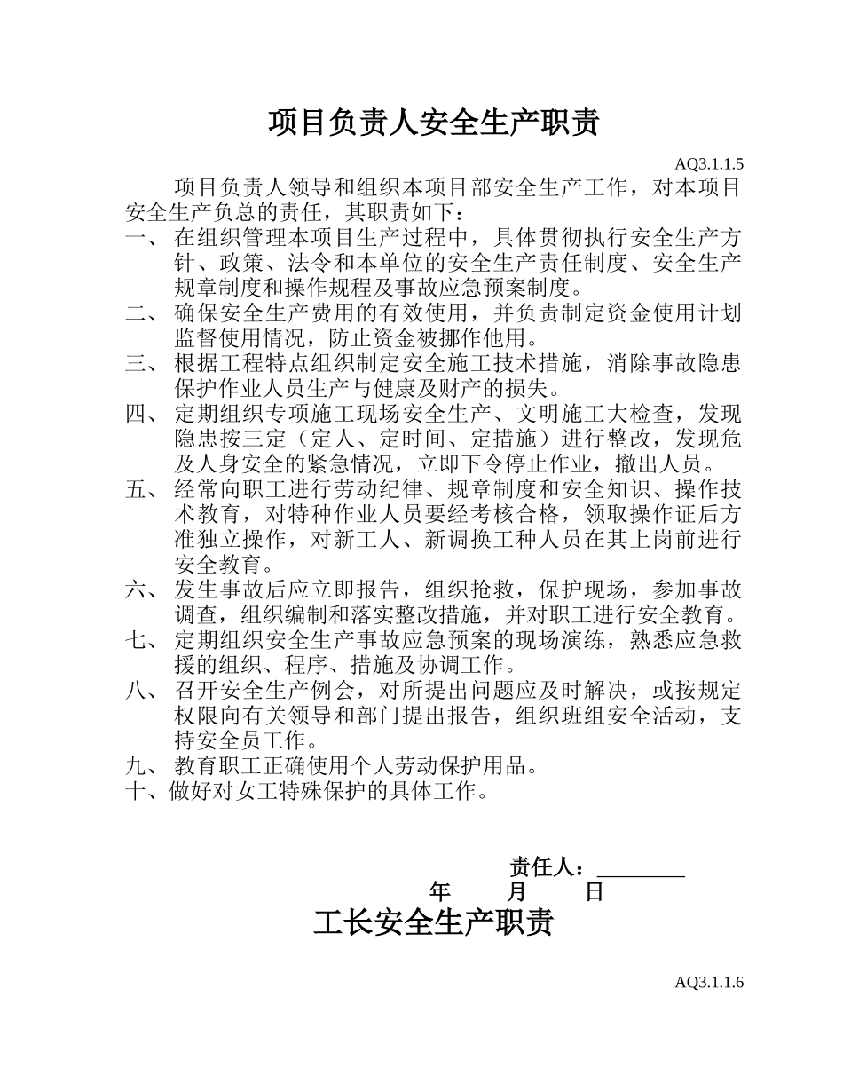 各级人员、各部门安全生产责任制_第2页