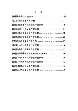 普掘区队安全生产责任制