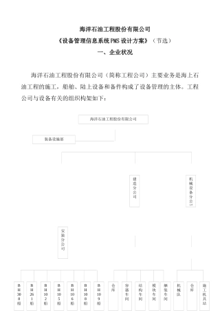 海洋石油工程公司设备管理信息系统