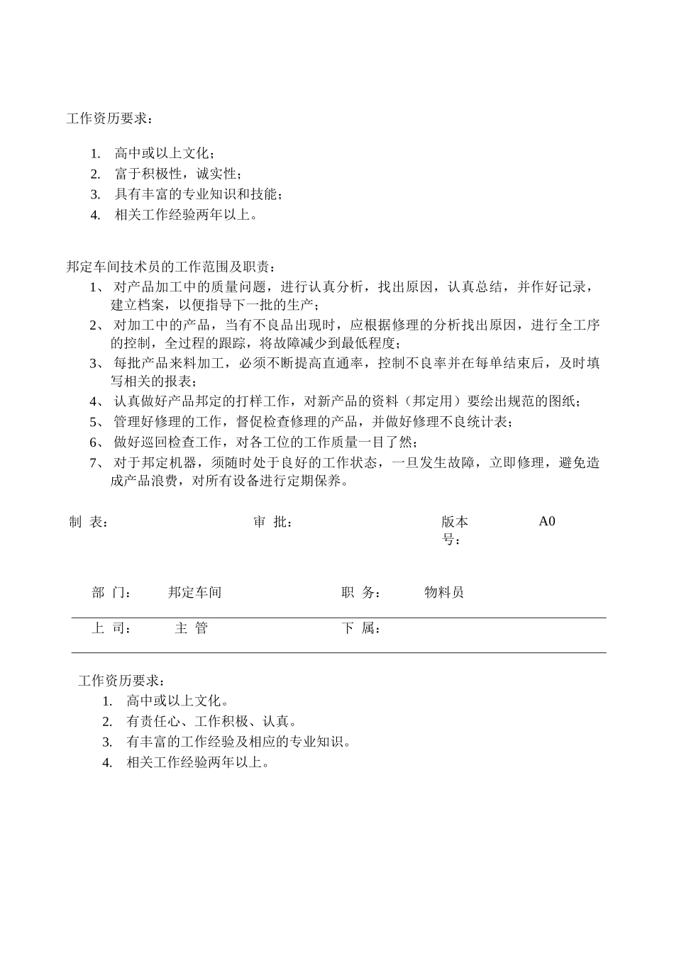 邦定车间岗位职责及任职要求_第2页