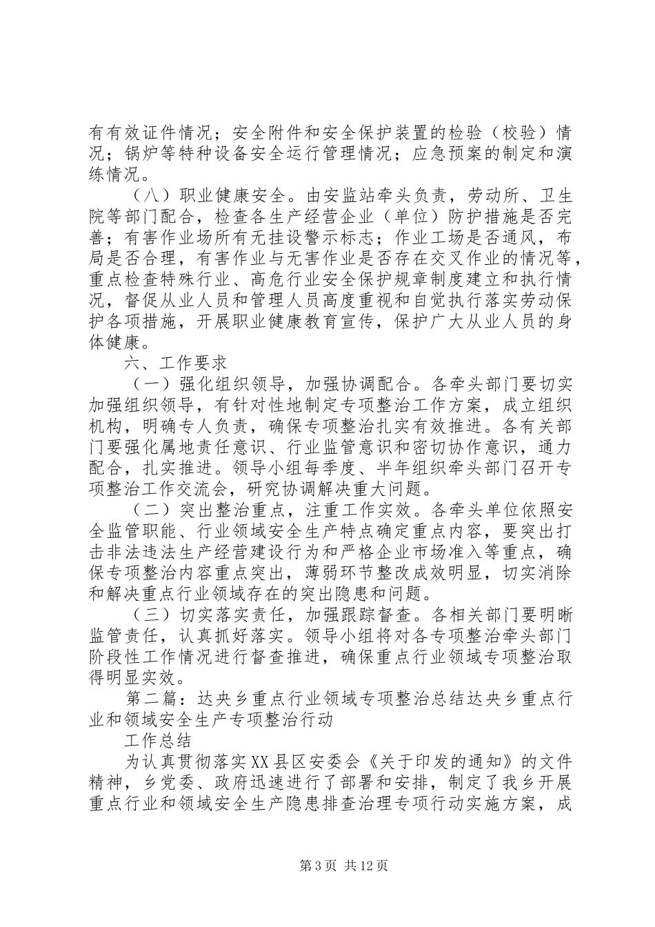 重点行业领域专项整治实施方案_第3页