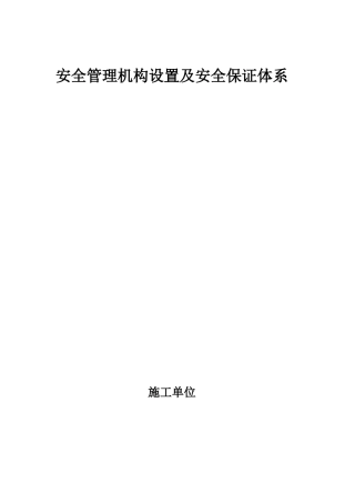 安全管理机构设置及安全保证体系概述