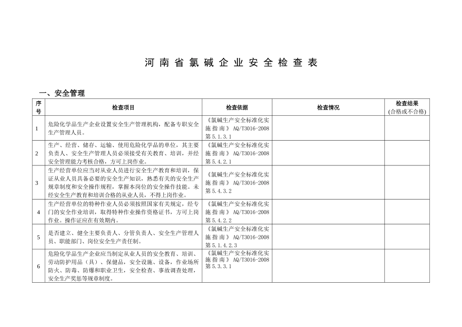 关于开展全省氯碱企业安全生产_第1页
