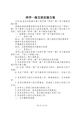 两学一做支部方案