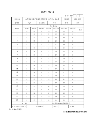 体育馆17鲁JJ_043地基钎探记录13车间