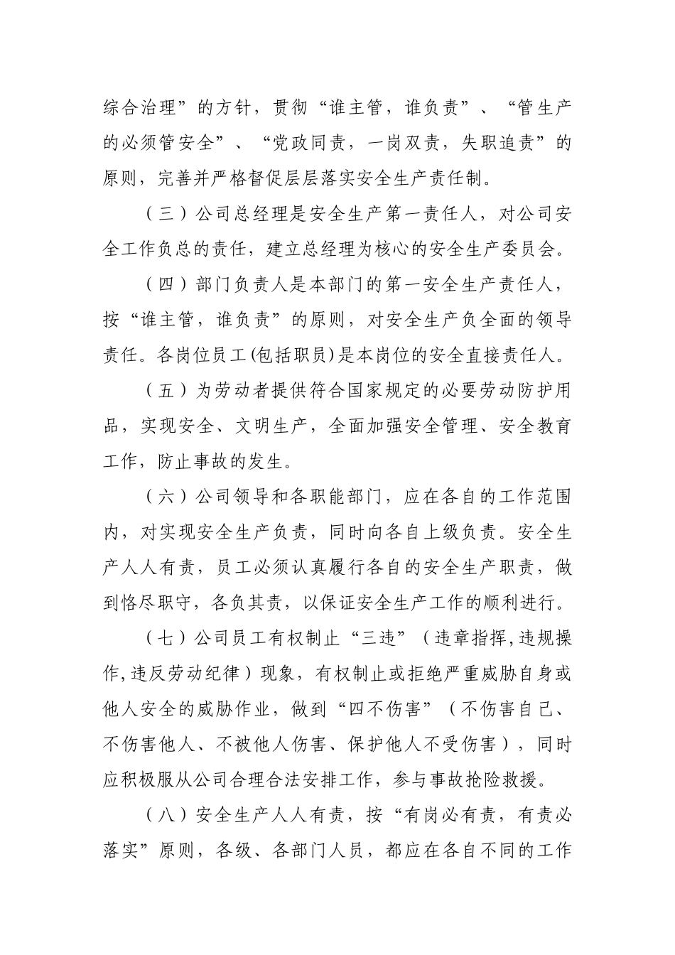 福建省天然气管网有限责任公司安全生产责任制_第3页