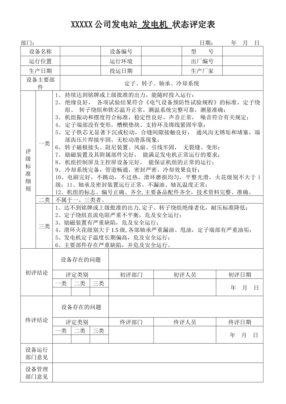 发电厂设备评级评定表)_第3页