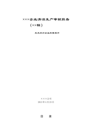 清洁生产审核报告范本