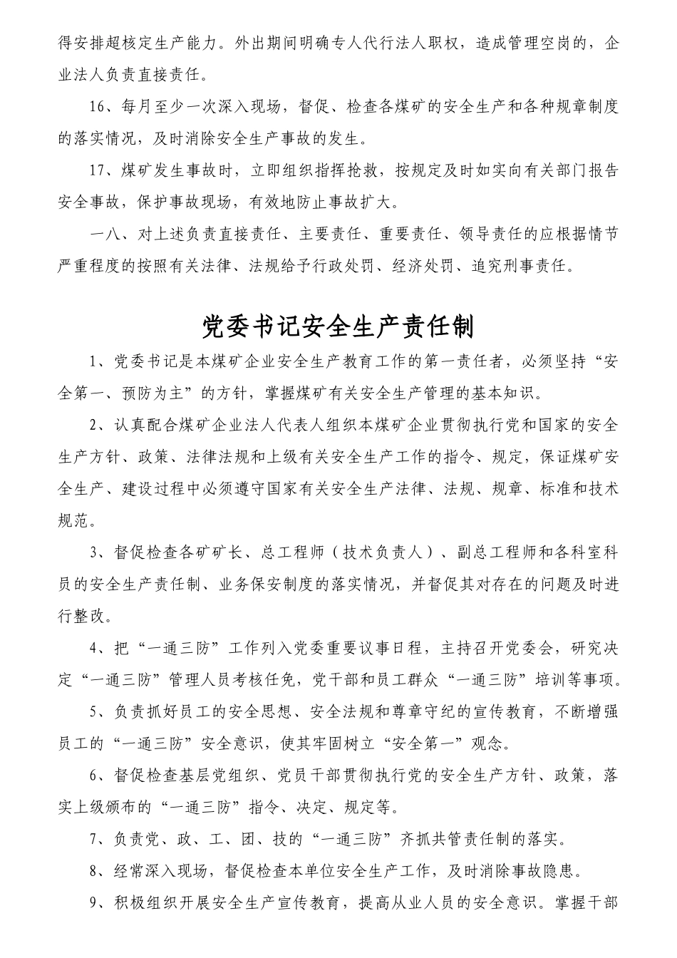 某煤焦化有限责任公司安全岗位生产责任制汇编_第3页