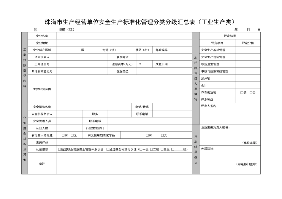 珠海市生产经营单位安全生产分类分级汇总表（危险化学品类）_第3页