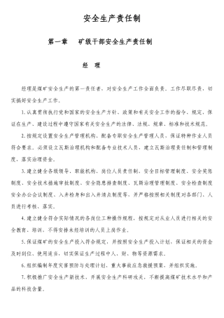 某公司项目部安全生产责任制