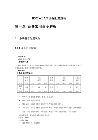 H3CWLAN设备配置规范v0