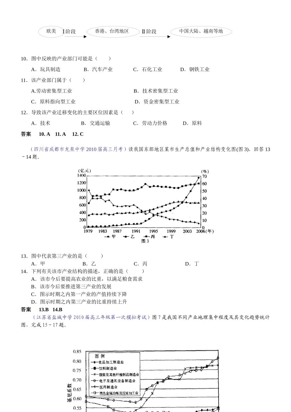 人类的生产活动与地域联系高考试题_第3页