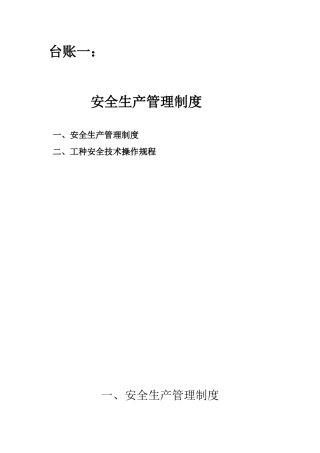 安全台账目录