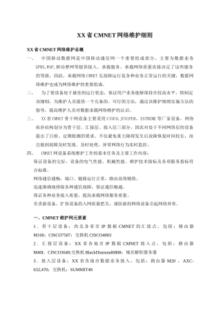 某省CMnet网络维护细则