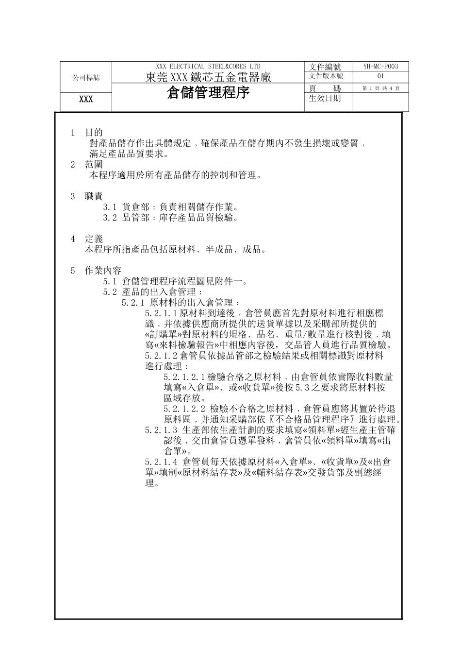 铁芯仓储管理程序_第1页