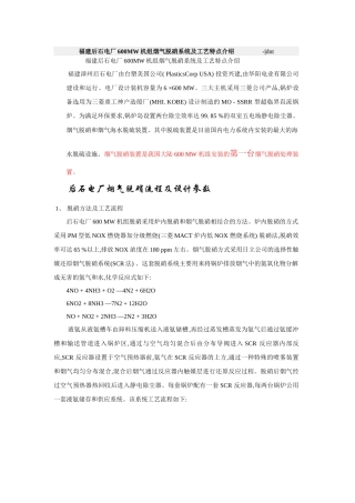 脱硝系统工艺介绍1