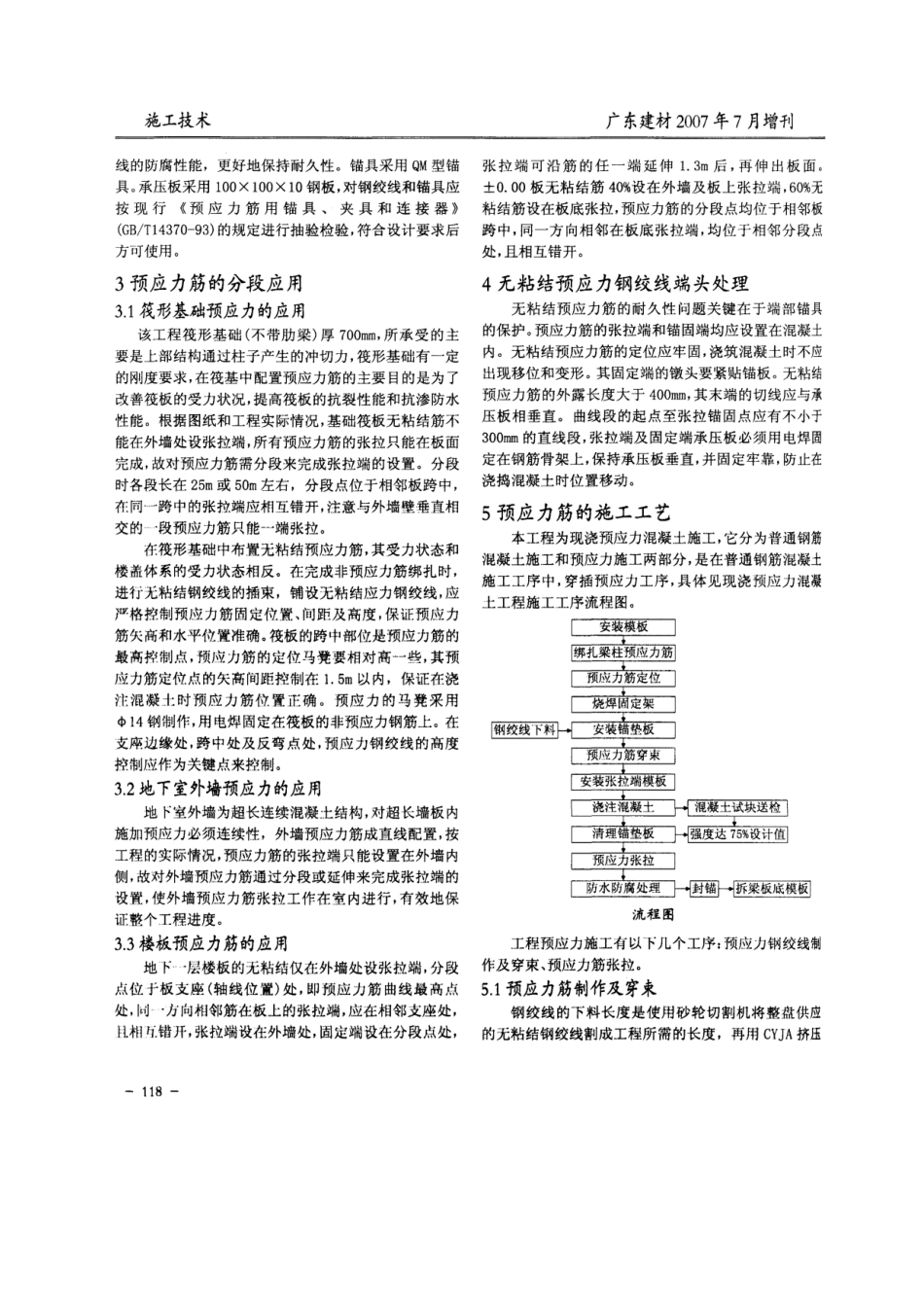 无粘结预应力施工技术在地下室施工中的应用(摘录自广东建材07年7月增刊第117-119_第2页
