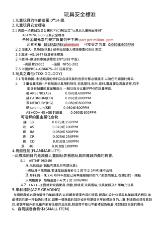 玩具安全標准