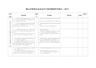 佛山市商贸企业安全生产规范管理考评指引(试行)