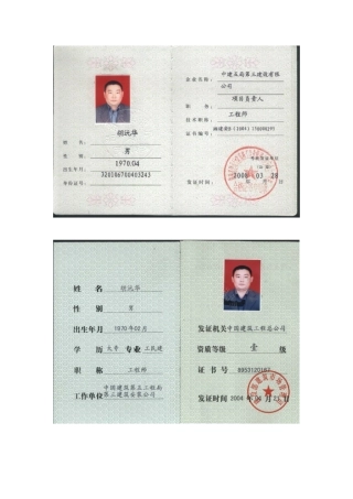 中建五局三公司公租房项目安全生产考核合格证