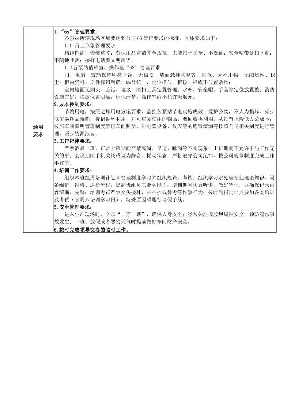供水车间泵站负责人岗位工作标准(已经通过请参考)_第3页