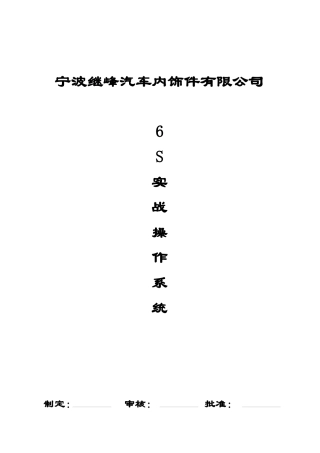 宁波XX汽车内饰件有限公司6S实战操作系统(18)