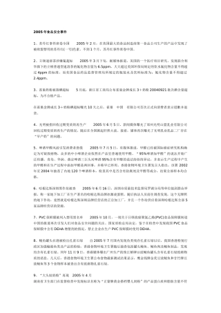 近年来的公共食品安全事件